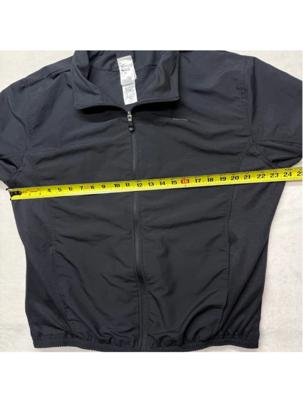 Men's Decathlon Domyos Black Windbreaker Jacket Mesh Lining XL